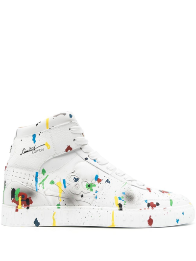 Philipp Plein Painted High-top Sneakers In White