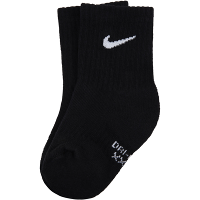 Nike Black Socks For Kids With White Logo