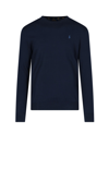 Polo Ralph Lauren Embroidered-logo Crew Neck Jumper In Blue