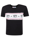 Chiara Ferragni T-shirt With Logomania Band In Black