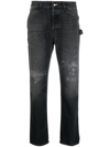 Washington Dee Cee Distressed-effect Straight-leg Jeans In Black