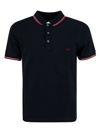 Fay Stretch Cotton Polo Shirt With Logo In Blu Navy