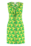 Bottega Veneta Parachute Silk Wavy Triangle Print Dress