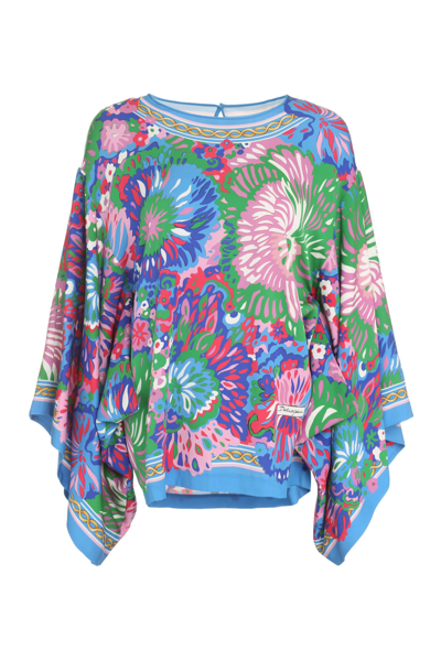 Dolce & Gabbana Printed Silk Blouse In Multi-colore