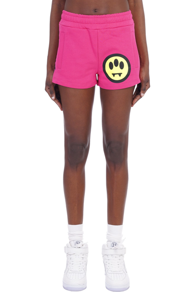 Barrow Logo-print Mini Shorts In Fucsia