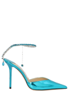 Jimmy Choo Saeda Metallic Leather Crystal Anke-strap Pumps In Malibu Mix