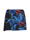 Louisa Ballou Embellished Floral-print Recycled Stretch-jersey Mini Skirt In Blu