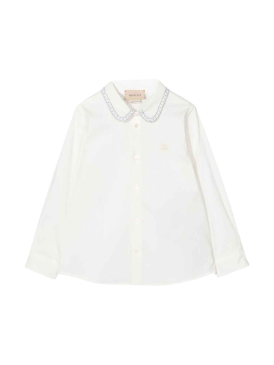 Gucci Kids' White Shirt Baby Boy In Soft White Avio