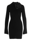 Blumarine Cut-out Wool Mini Dress In Nero