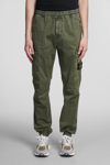 STONE ISLAND PANTS IN GREEN COTTON