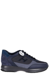 Hogan Sleek Leather And Suede H Shoes In Blue