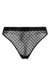 Wolford Sheer Logo-print Briefs In Black