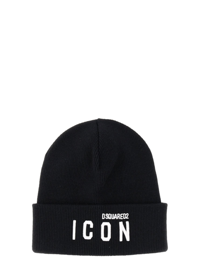 Dsquared2 Icon Logo印花套头帽 In Black