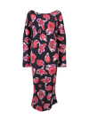 Marni Tulip-print Boat-neck Crepe Midi Dress In Black