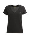 Polo Ralph Lauren Embroidered Logo V-neck Cotton T-shirt In Black