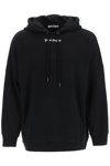 Palm Angels Logo-print Cotton-jersey Hoodie In Black
