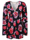 Marni Camicia Lunga Spinning Roses In Nero