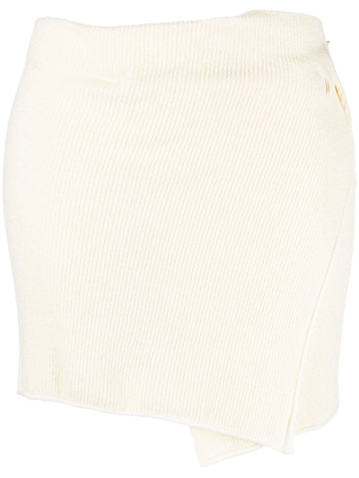 Jacquemus Towelling Mini Skirt In Neutrals