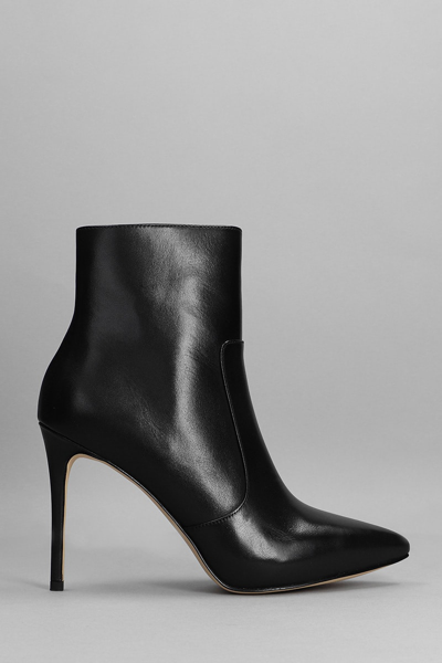 Michael Kors Rue Stiletto High Heels Ankle Boots In Black Leather