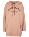 Max Mara Longline Hoodie With Drawstring And Ribbed Cuffs In Rosa