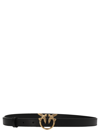Pinko Love Berry Leather Belt In Black