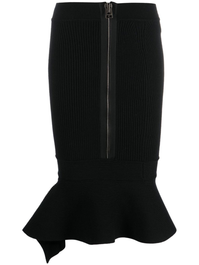 Tom Ford V-neck Virgin Wool Midi Dress In Black