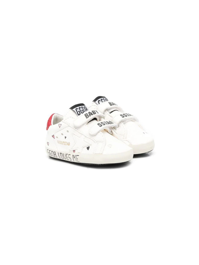 Golden Goose Kids' White Leather Nappa Sneakers In Bianco