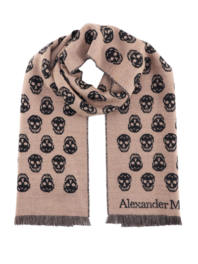 Alexander Mcqueen Scarf In Beige