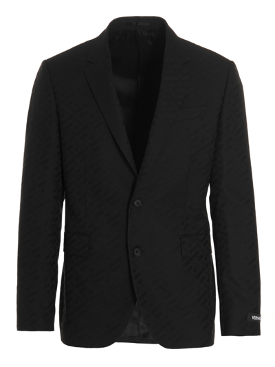 Versace Blazer In Black Wool