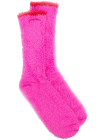 Jacquemus Logo-embroidered Socks In Pink