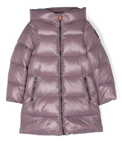 Save The Duck Kids' Millie Hooded Windproof Coat In Purple