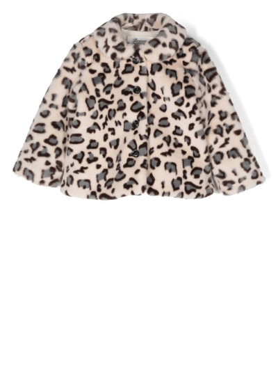 Bonpoint Baby Douceur Leopard-print Coat In Imp Ficelle