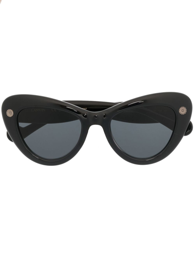 Lanvin Daisy Chunky Plastic Cat-eye Sunglasses In Dark Grey