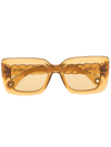 Lanvin Babe Twisted Rectangle Plastic Sunglasses In Honey
