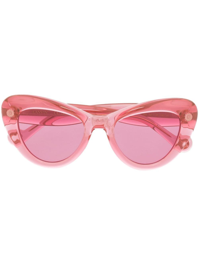 Lanvin Daisy Chunky Plastic Cat-eye Sunglasses In Nude &amp; Neutrals