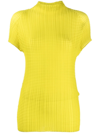 ISSEY MIYAKE HIGH-NECK TECHNICAL-PLEATED TOP