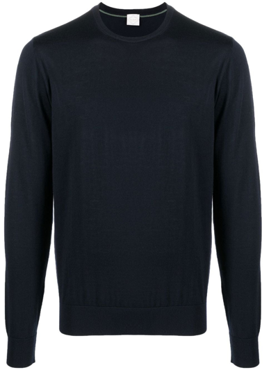 Pal Zileri Crew-neck Wool Jumper In Blue