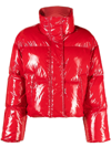 Stand Studio Tatum Jacket High Gloss Nylon 90 10 58cm In Red