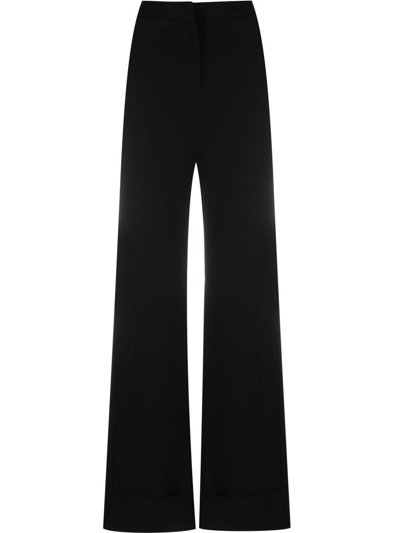 Monot Wide-leg High-waisted Trousers In Black