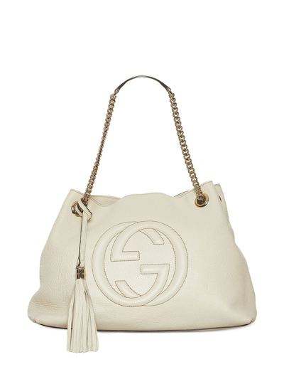 Pre-owned Gucci Soho Chain Tote Bag In White