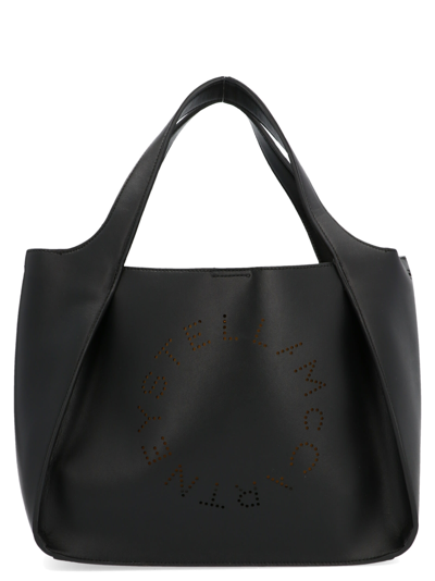 Stella Mccartney 'logo Stella' Shopping Bag In Black