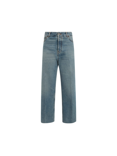 Haikure Betty High-rise Cropped Jeans In Mid Blue