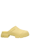 Ganni Yellow Recycled Rubber Retro Mules In Yellow
