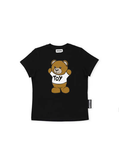 Moschino Kids' Bear T-shirt In Nero Black