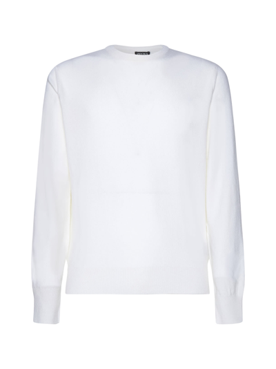 Z Zegna Long Sleeved Crewneck Sweater In White