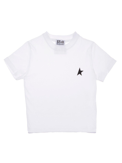 Golden Goose Kids' Star Printed Crewneck T-shirt In White