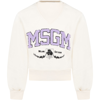 Msgm Ivory Sweatshirt For Girl With Logo In Crema