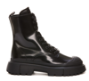 Hogan H619 Black Leather Combat Boots