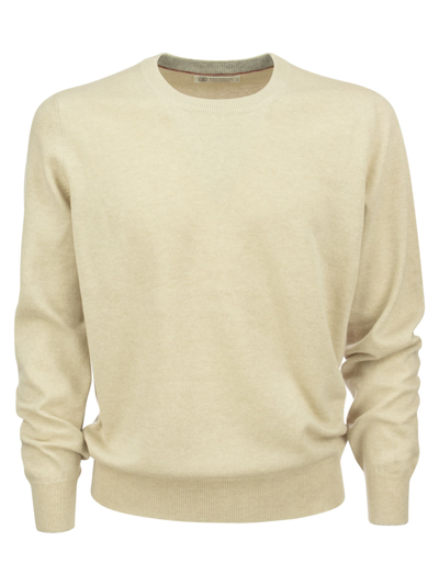 Brunello Cucinelli Pure Cashmere Crew-neck Sweater In White