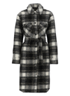 Woolrich Gentry Long Overshirt Knitted Jacket Nero-bianco  Woman In Nero